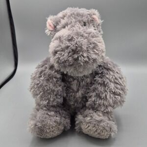 Aurora World Grey Shaggy Hippo Plush Stuffed Animal Pink Ears 2021 10 Inch